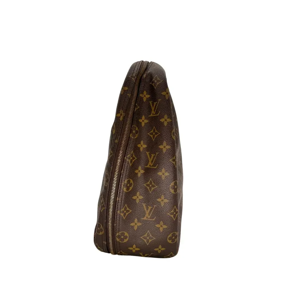 Louis Vuitton Leather Monogram Canvas Excursion Satchel Bag Brown Women's OS